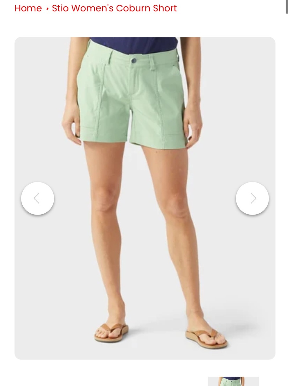 Stio Women’s Coburn Shorts Size 6 Mint Green Outdoor Hiking 5” Inseam
